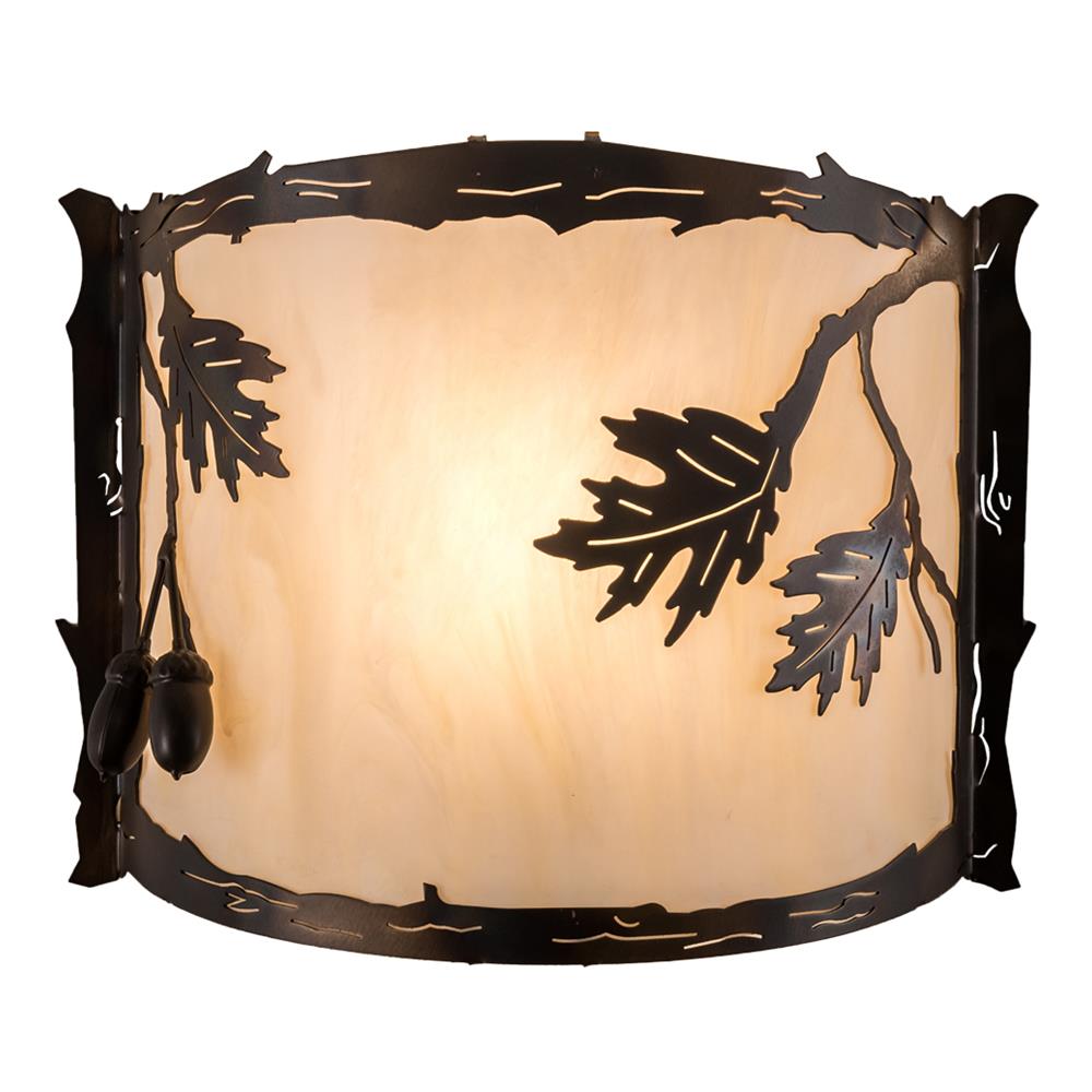 Meyda Lighting 190069 12" Wide Oak Leaf & Acorn Wall Sconce