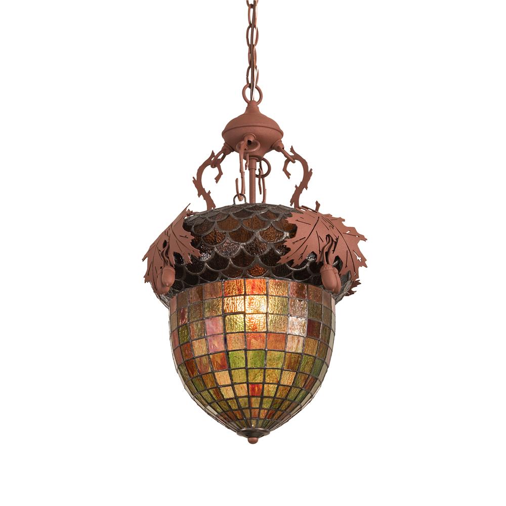 Meyda Lighting 190219 15" Wide Oak Leaf & Acorn Pendant