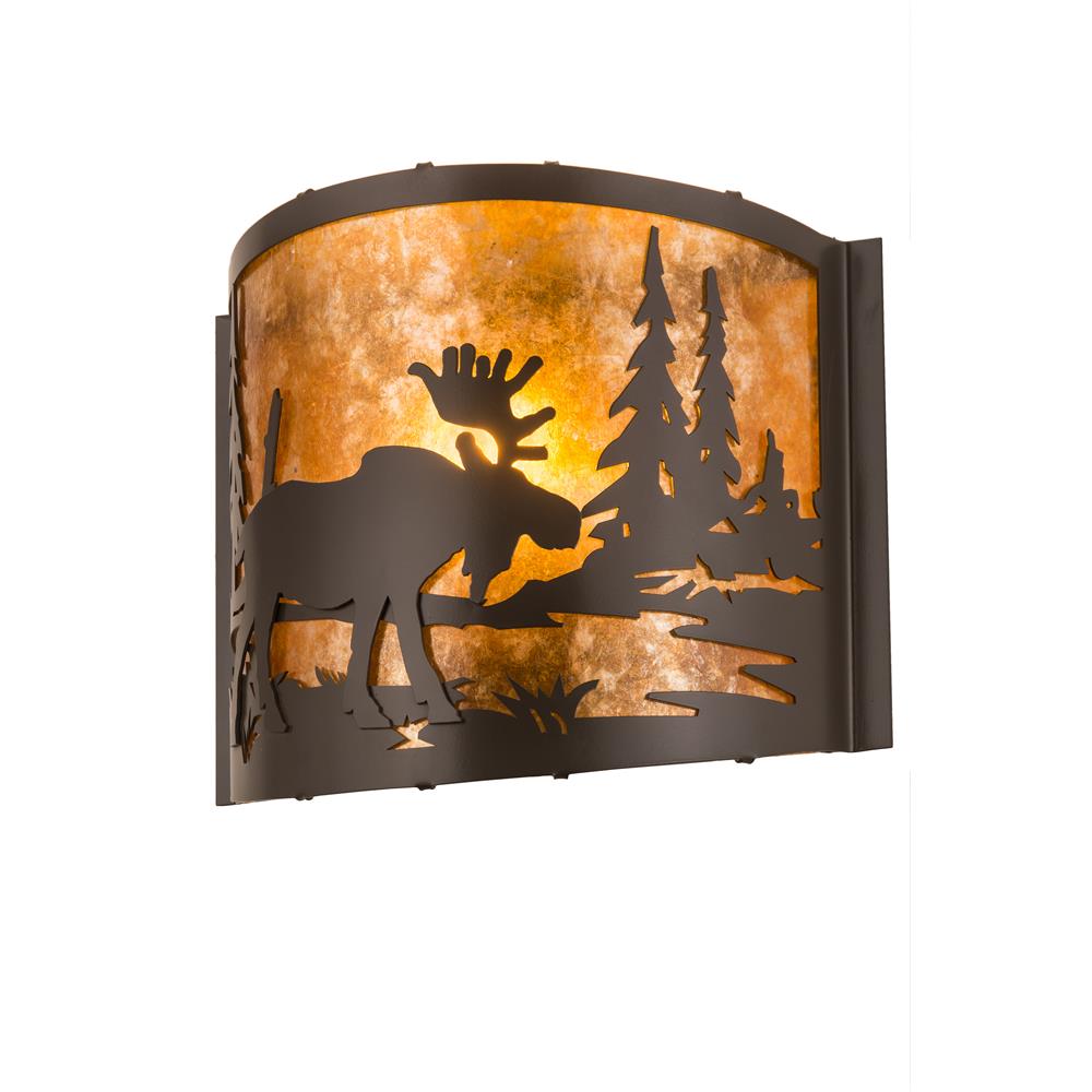 Meyda Lighting 190524 12"W Moose at Lake Wall Sconce