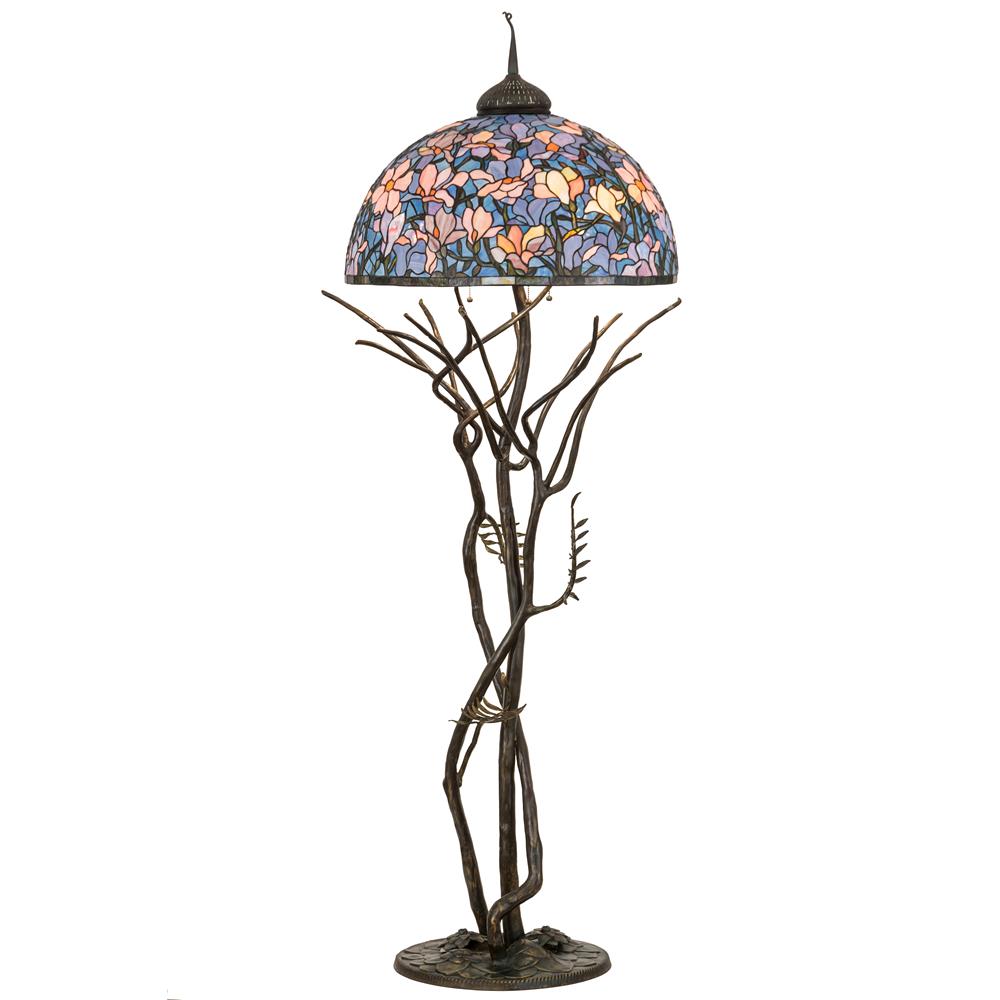 Meyda Lighting 190745 75"H Tiffany Magnolia Floor Lamp