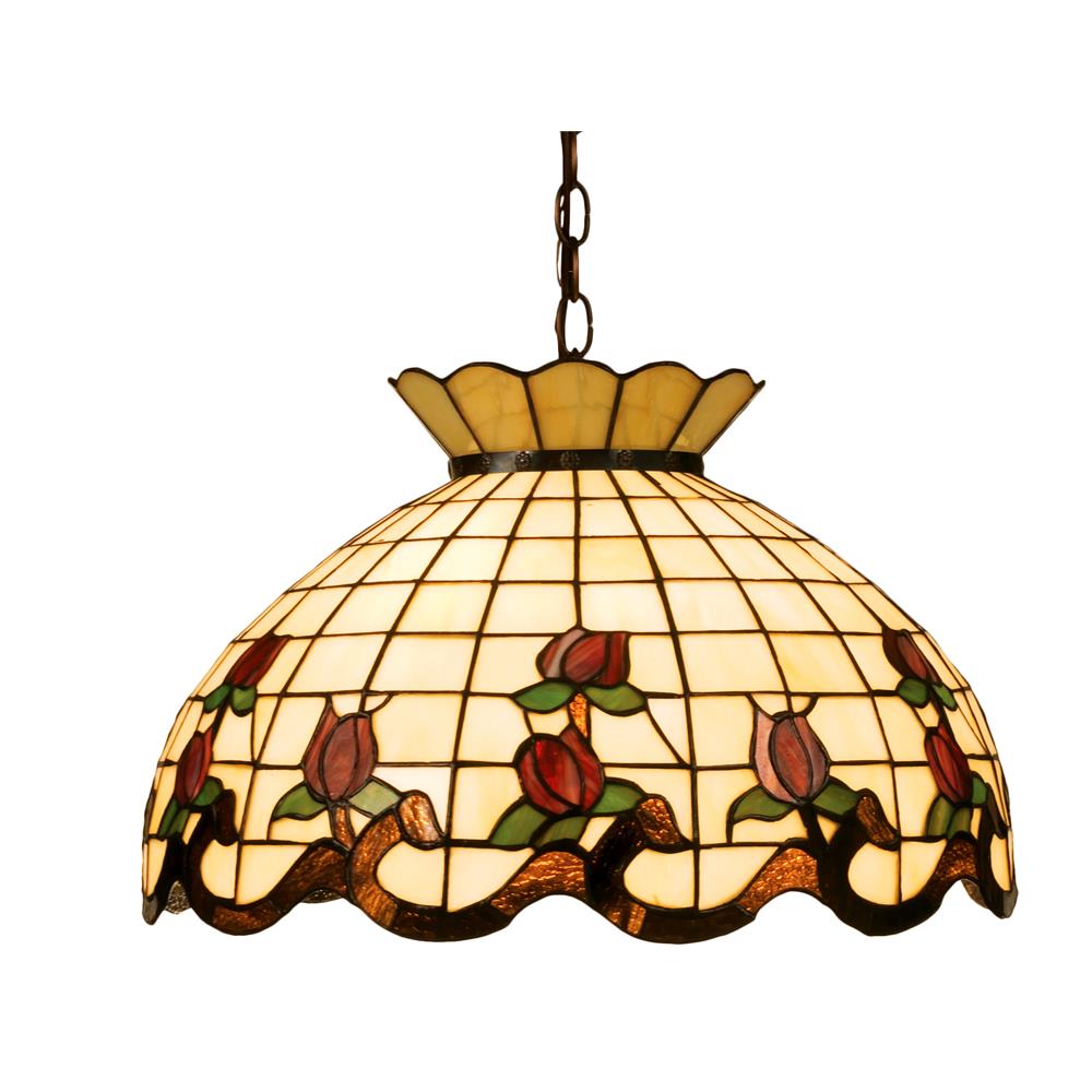 Meyda Tiffany Lighting 19137 20"W Roseborder Pendant