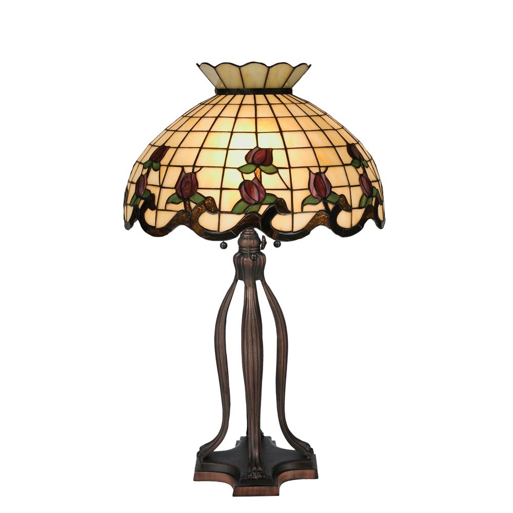 Meyda Tiffany Lighting 19138 31.5"H Roseborder Table Lamp