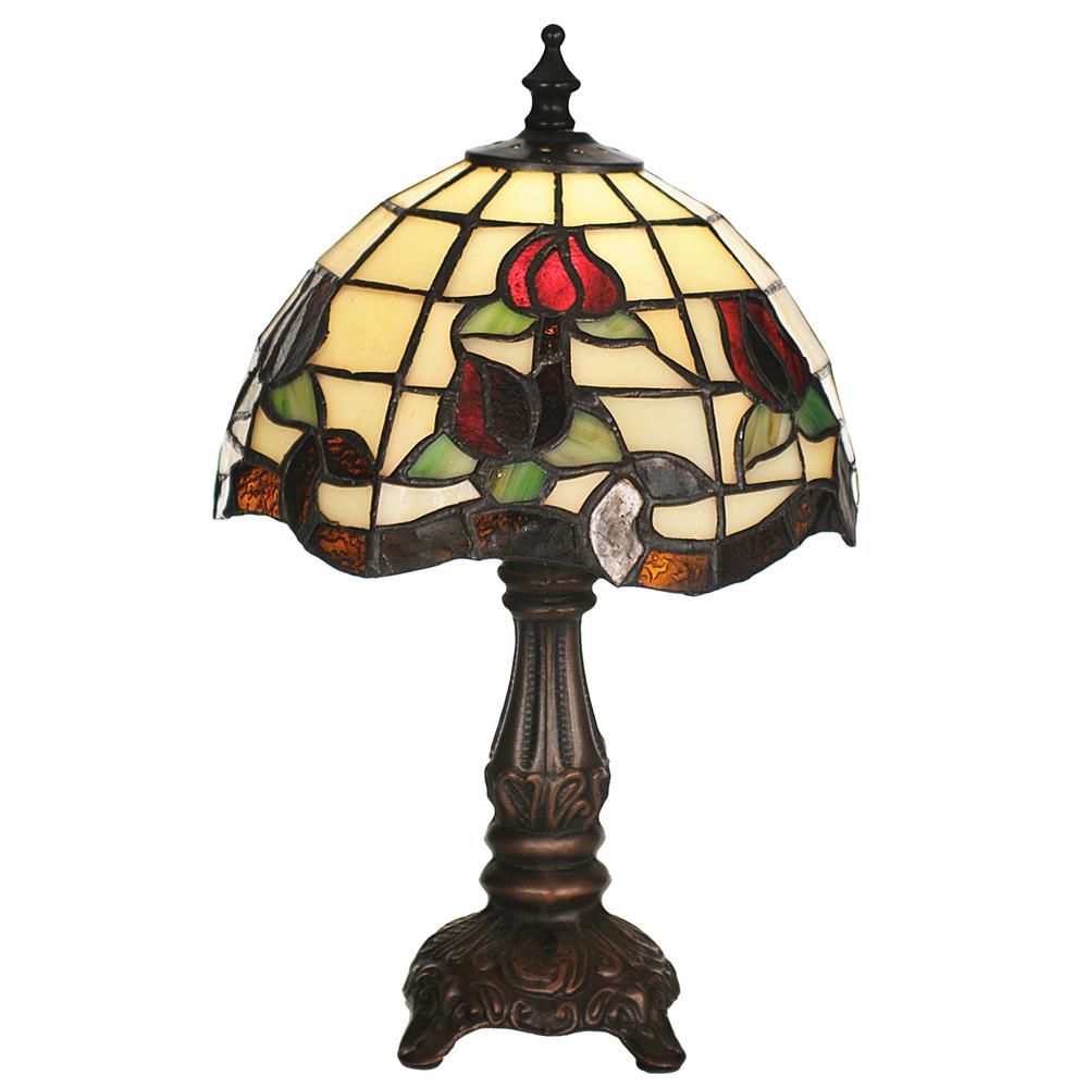 Meyda Tiffany Lighting 19189 11.5"H Roseborder Mini Lamp