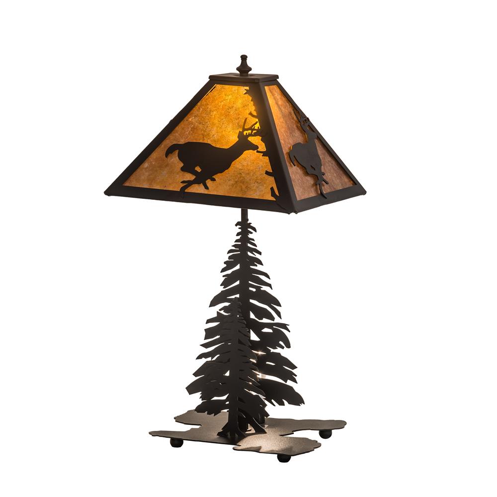 Meyda Lighting 194300 22" High Deer On The Loose W/Lighted Base Table Lamp