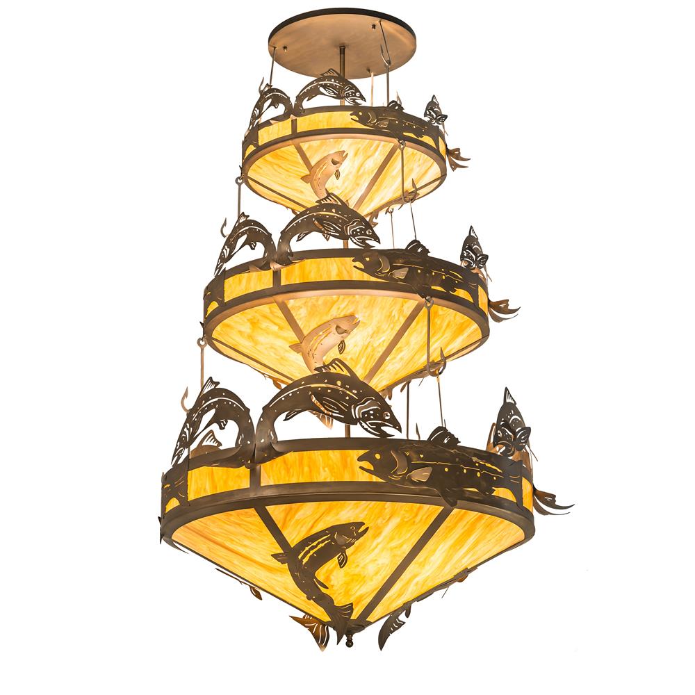 Meyda Lighting 195815 58" Wide Catch Of The Day Trout 3 Tier Chandelier