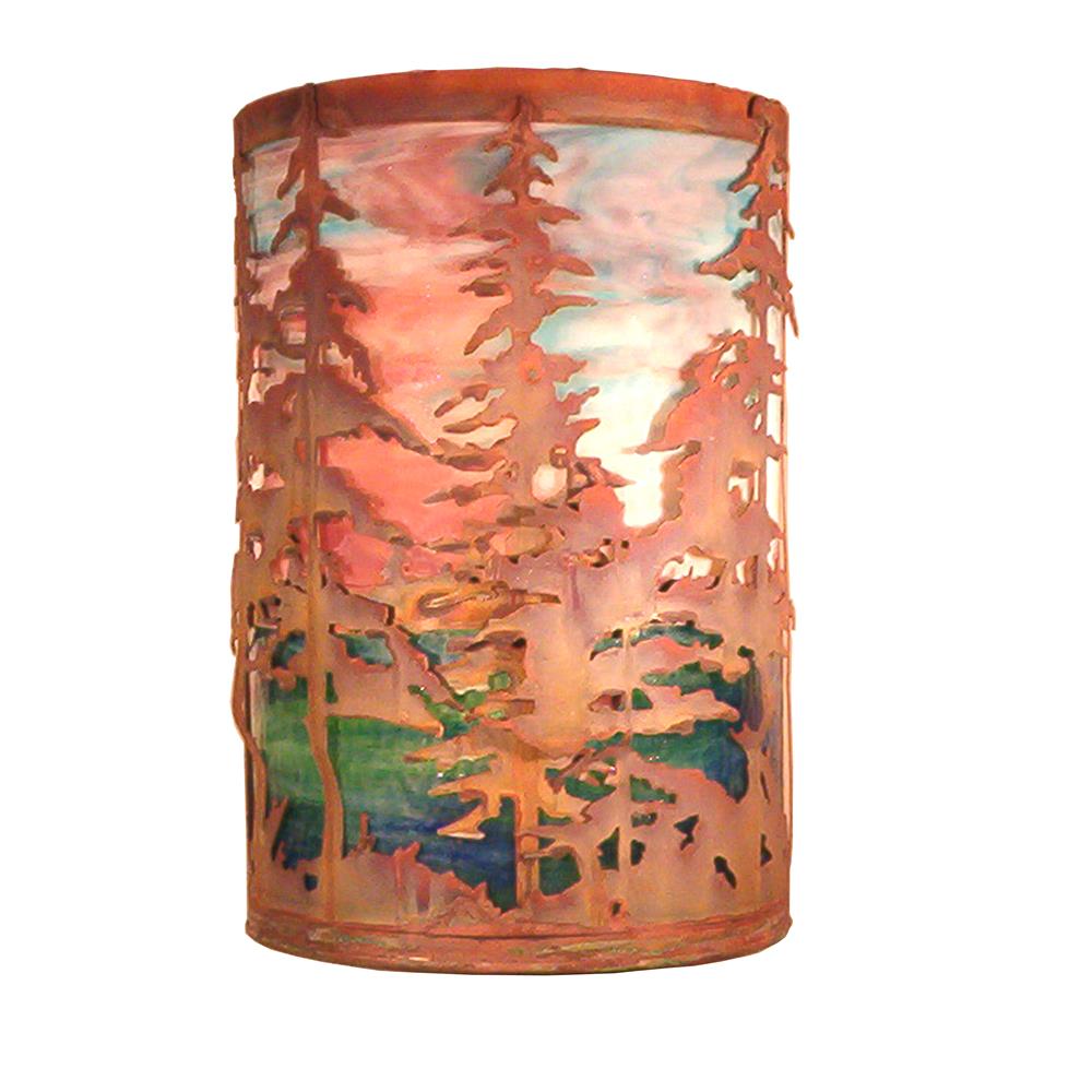 Meyda Tiffany Lighting 19735 2 Light Tall Pines Wall Sconce, Vintage Copper