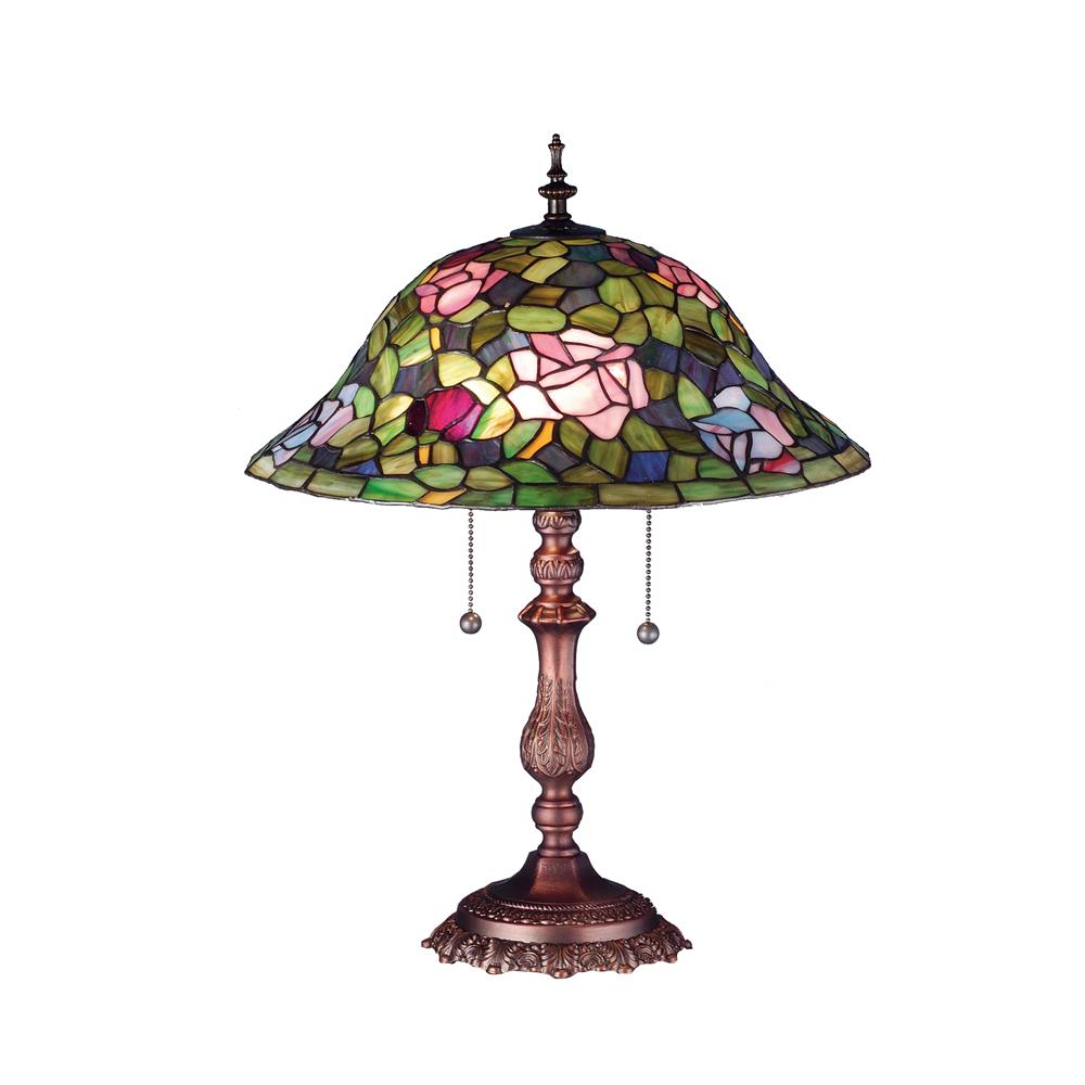 Meyda Tiffany Lighting 19769 22"H Tiffany Rosebush Table Lamp