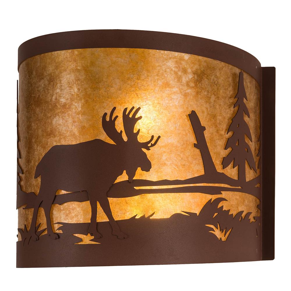 Meyda Lighting 200323 15" Wide Moose At Lake Wall Sconce