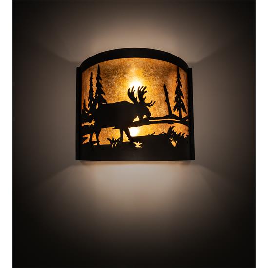 Meyda Lighting 203179 15" Wide Moose At Lake Wall Sconce