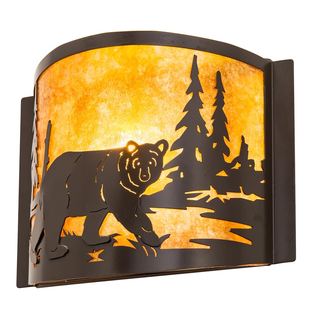Meyda Lighting 204479 12" Wide Bear at Lake Right Wall Sconce