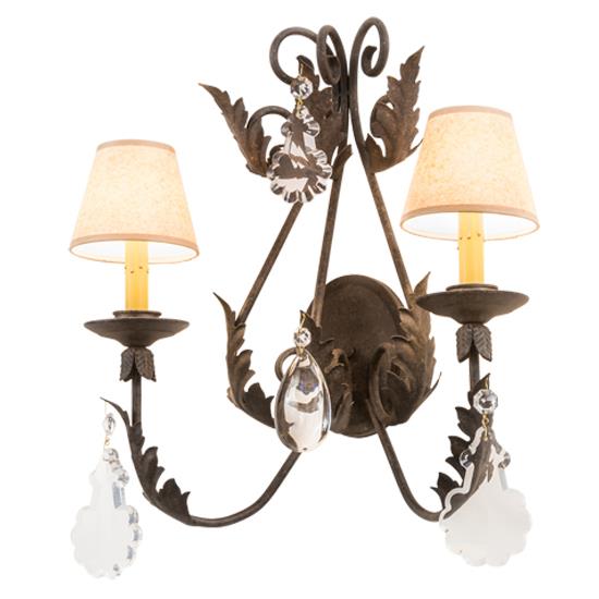 Meyda Lighting 211476 18" Wide French Elegance 2 Light Wall Sconce in ANTIQUITY