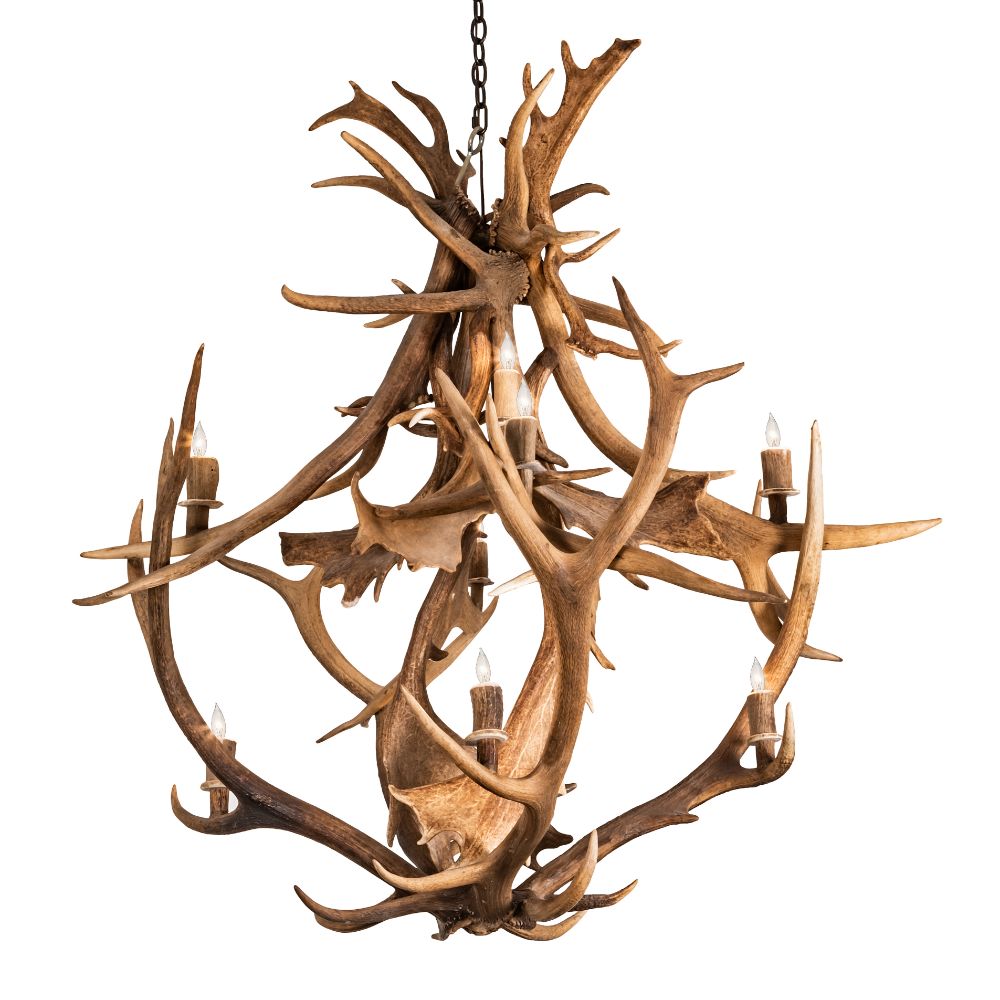 Meyda Lighting 212275 55" Wide Antlers Elk & Fallow Deer 10 Light Chandelier