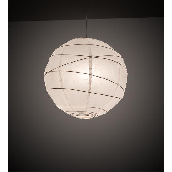Meyda Lighting 213762 19" Wide Papier Lantern Pendant in WHITE 3XCHR EXTREME CHROME