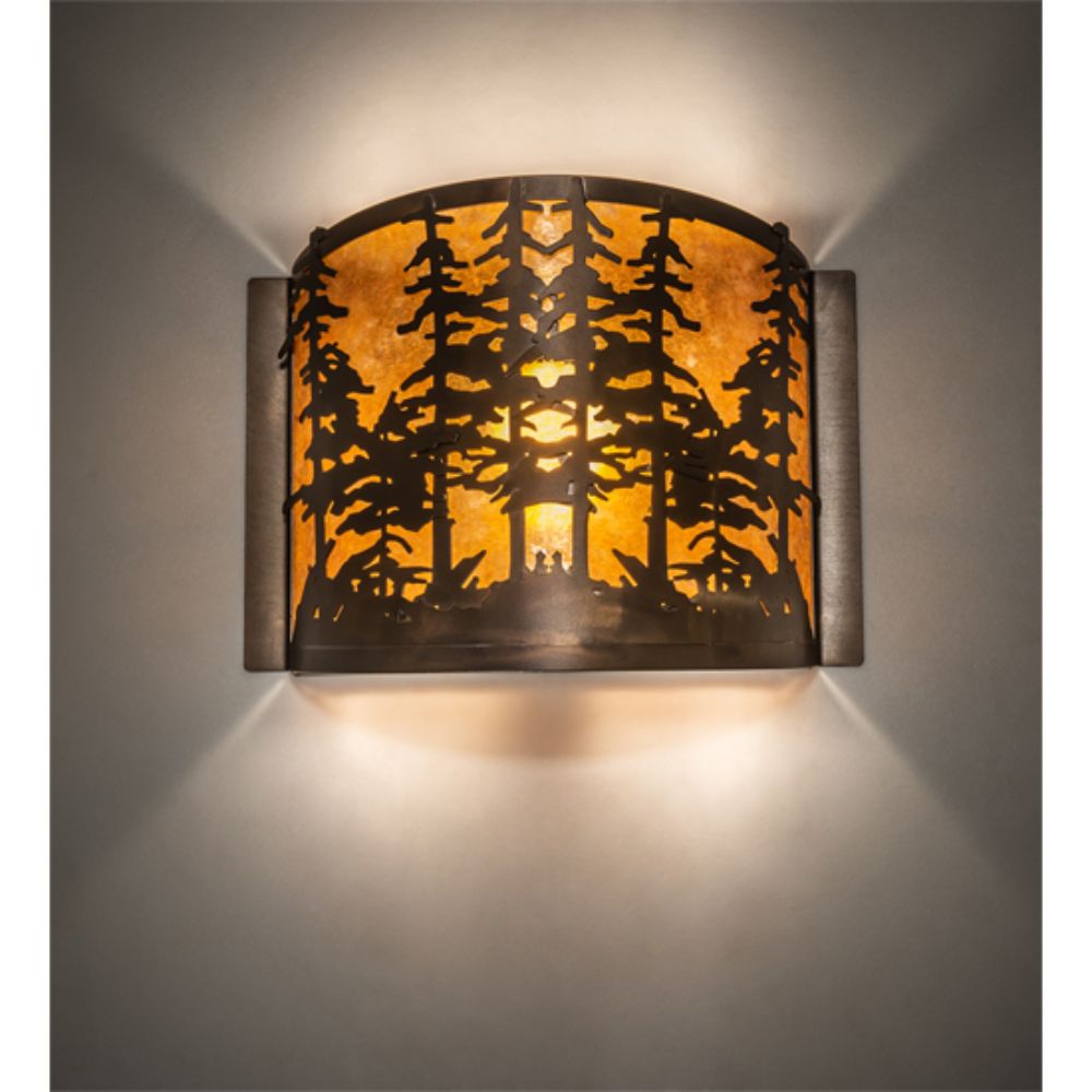 Meyda Lighting 214575 12" Wide Tall Pines Wall Sconce in ANTIQUE COPPER FINISH