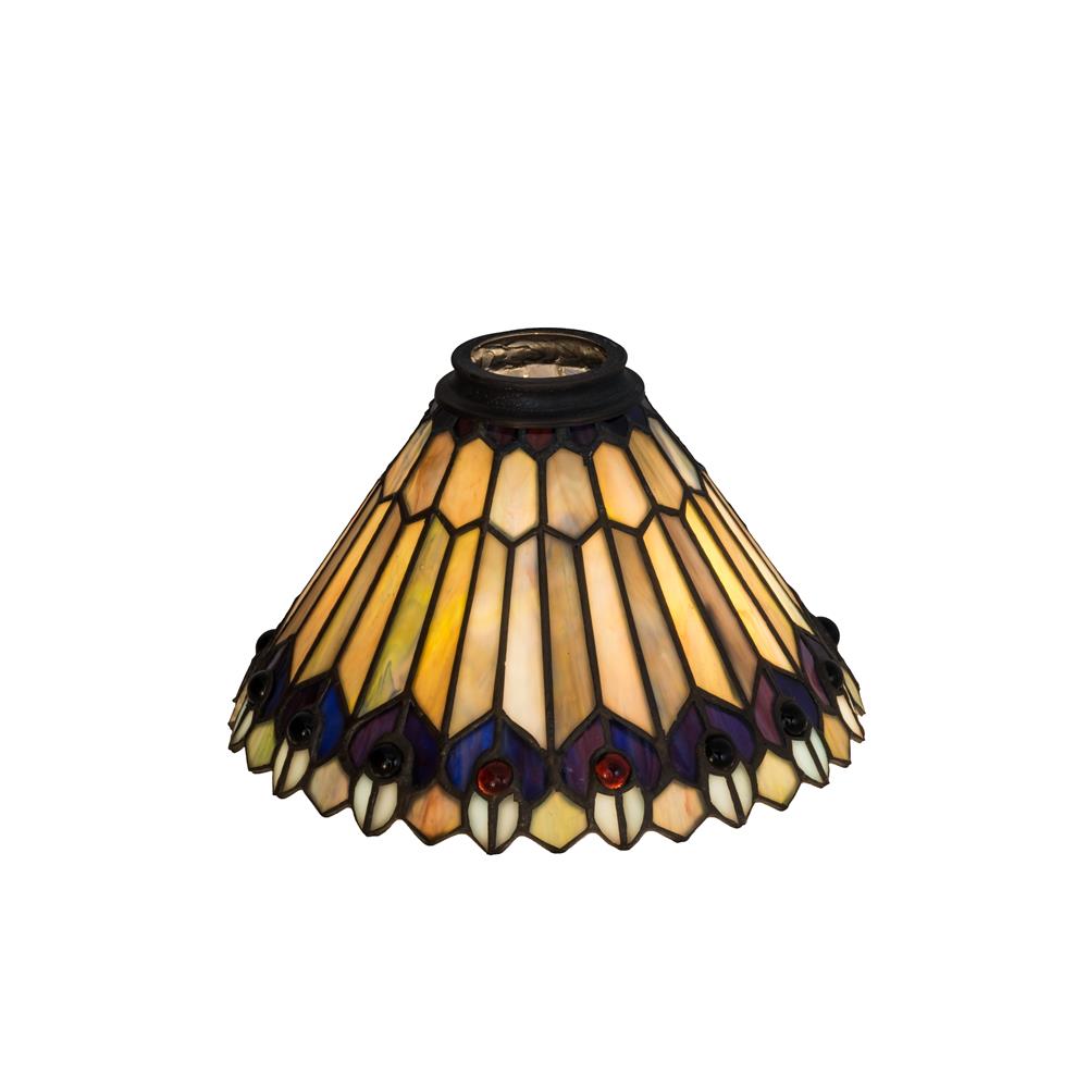 Meyda Lighting 21624 8"w Tiffany Jeweled Peacock Shade