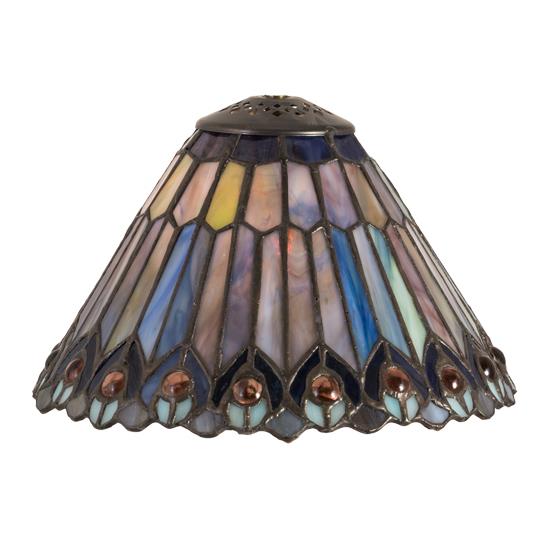 Meyda Lighting 21626 8" Tiffany Jeweled Peacock Cone