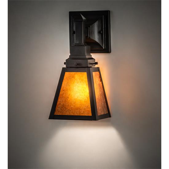 Meyda Lighting 216444 6" Wide Mission Prime Wall Sconce in Oil Rubbed Bronze