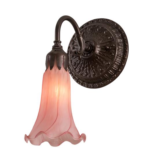 Meyda Lighting 216932 5" Wide Pink Pond Lily Wall Sconce in Pink