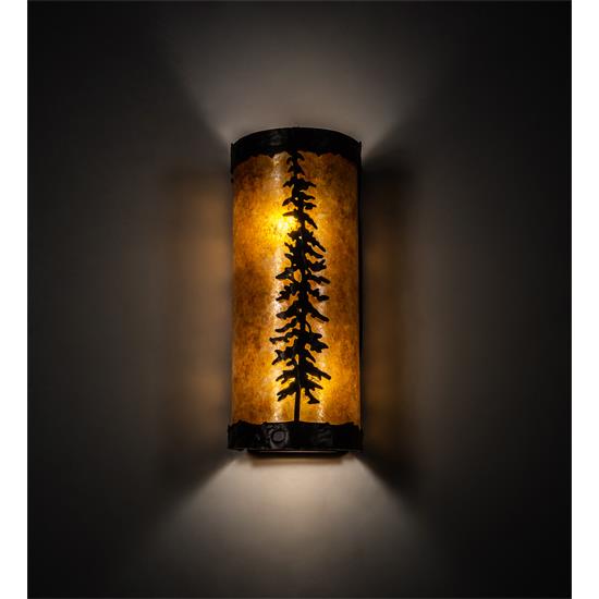 Meyda Lighting 217915 5" Wide Tall Pine Wall Sconce in Mahogany Bronze