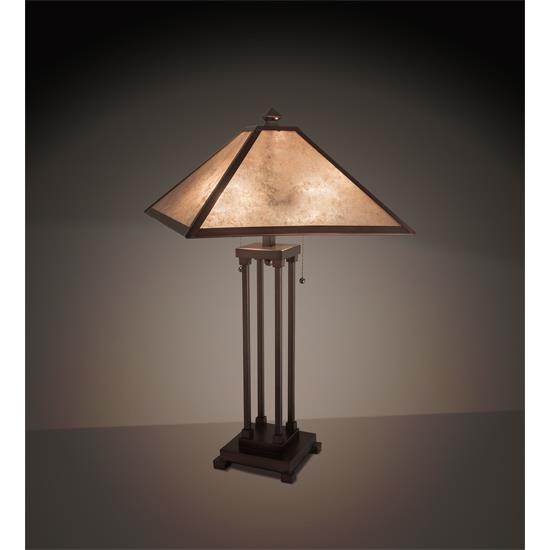 Meyda Lighting 218345 28" High Mission Prime Table Lamp in SILVER MICA