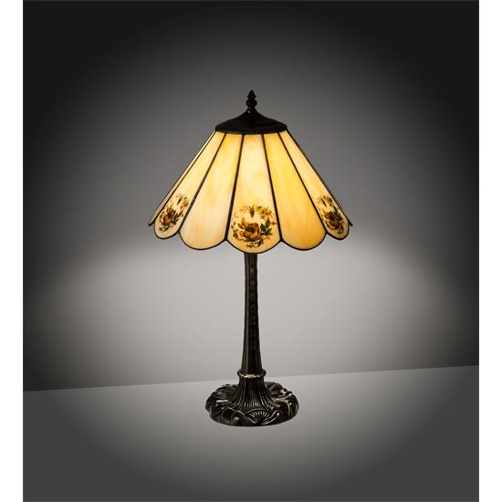 Meyda Lighting 218828 21" High Roses & Leaves Table Lamp