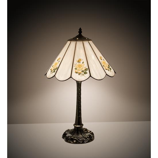 Meyda Lighting 218829 21" High Roses & Leaves Table Lamp