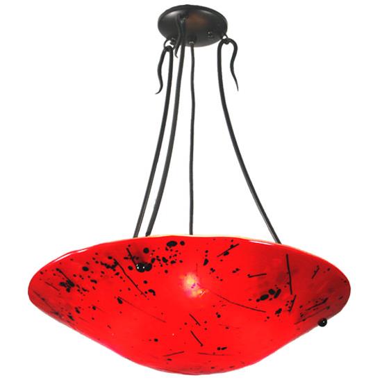Meyda Tiffany Lighting 21910 21"W Luce Rossa Fused Glass Semi-Flushmount