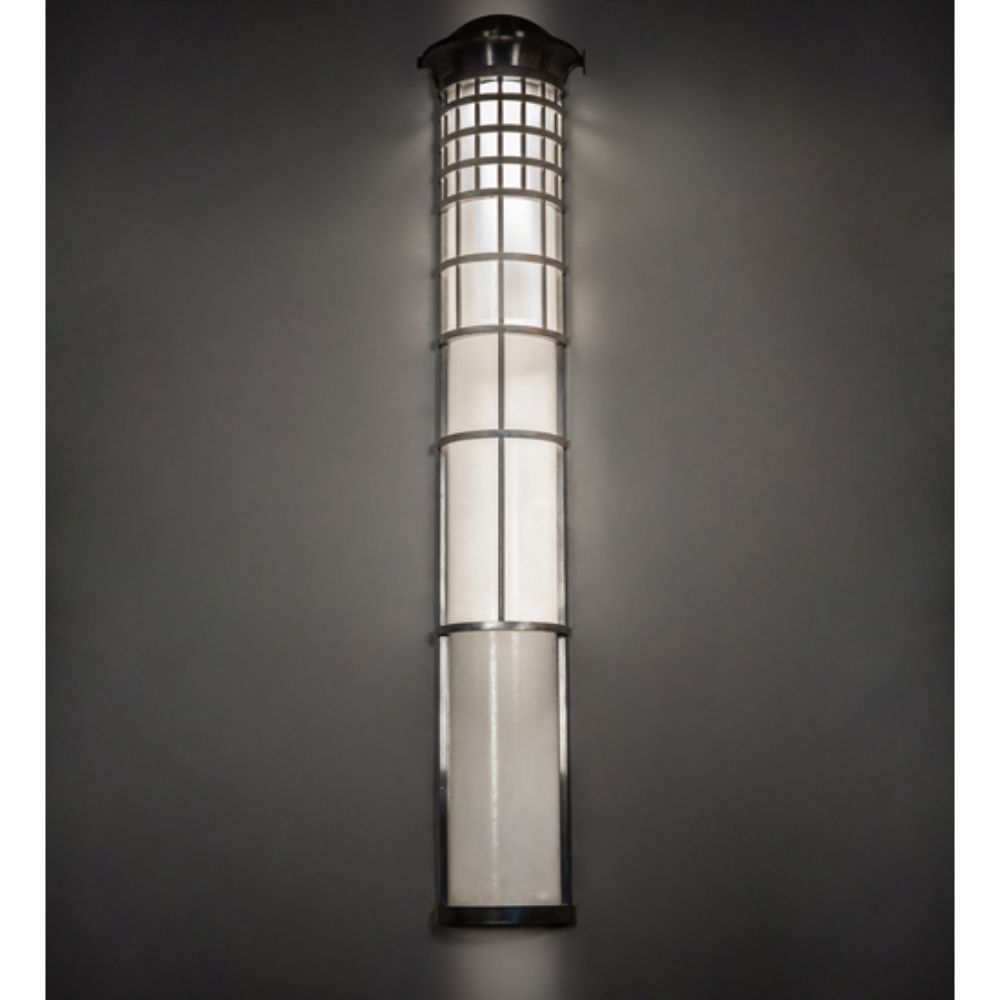 Meyda Lighting 219948 10" Wide Hudson House Wall Sconce in STAINLESS STEEL
