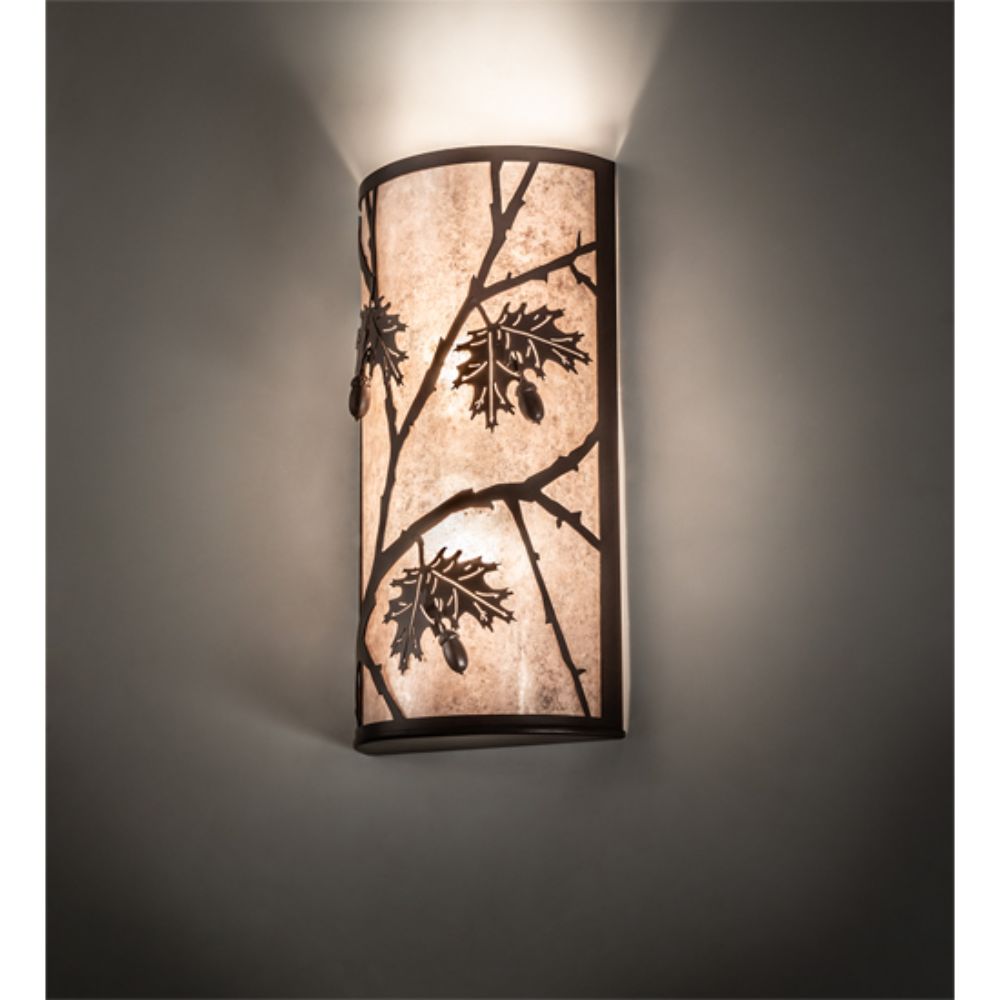 Meyda Lighting 221124 10" Wide Oak Leaf & Acorn Wall Sconce in CAFE-NOIR 