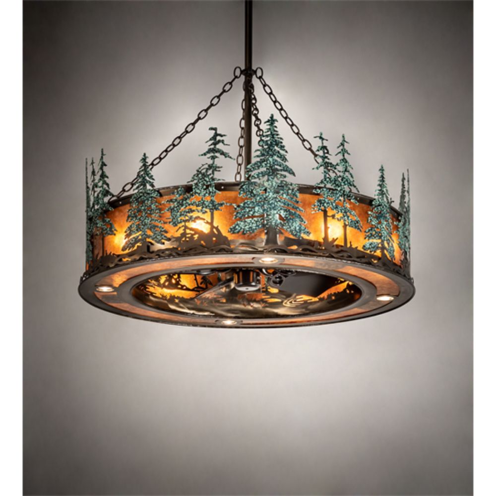 Meyda Lighting 222081 45" Wide Tall Pines Chandel-Air in ANTIQUE COPPER FINISH