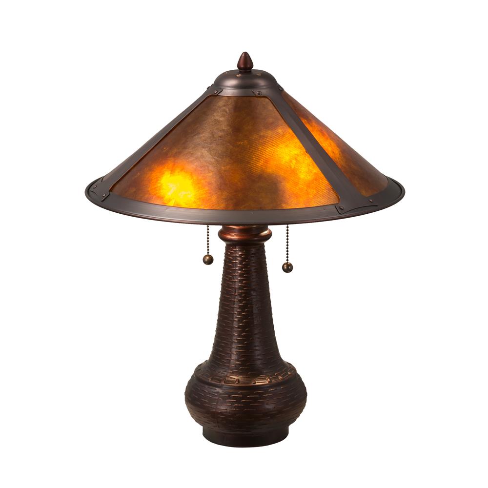 Meyda Tiffany Lighting 22210 21"H Van Erp Amber Mica Table Lamp