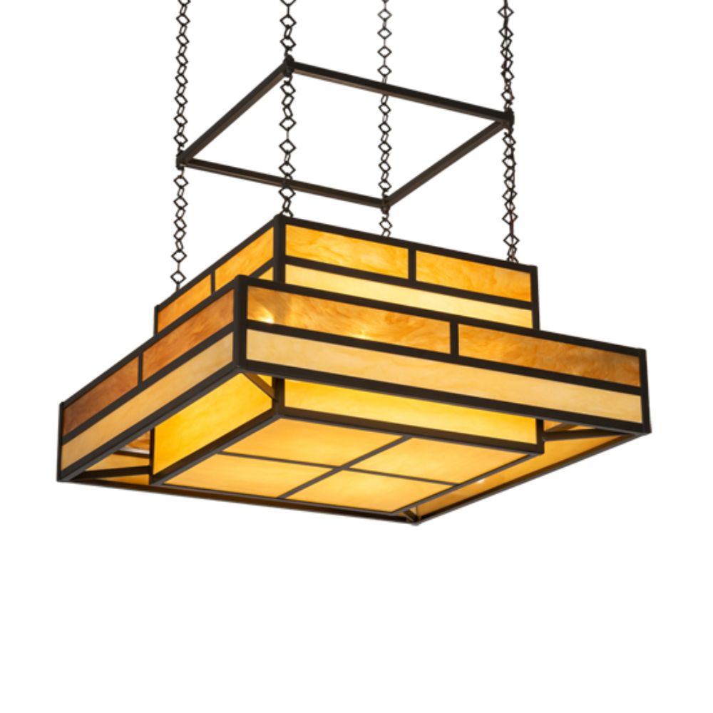 Meyda Lighting 223100 36" Square Hyde Park "T" Mission Pendant in TIMELESS BRONZE