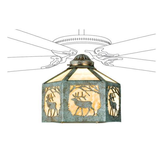Meyda Tiffany Lighting 22340 13"W Lone Elk Fan Light Shade