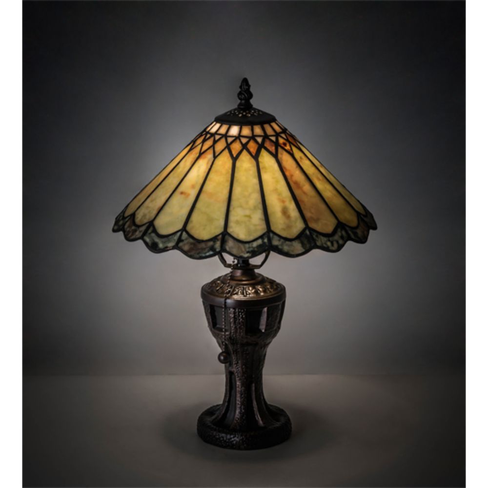 Meyda Lighting 224113 17" High Carousel Jadestone Table Lamp in MAHOGANY BRONZE