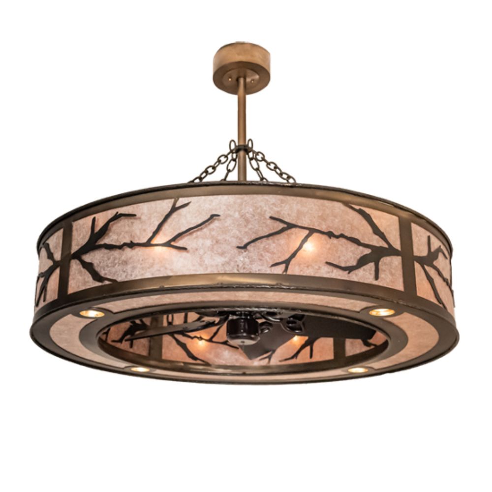 Meyda Lighting 224914 44" Wide Fulton Branches Chandel-Air in ANTIQUE COPPER FINISH