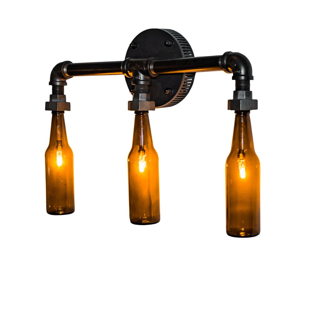 Meyda Lighting 224990 20" Wide Pipedream 3 Light Wall Sconce In Amber Glass (not Mica) 