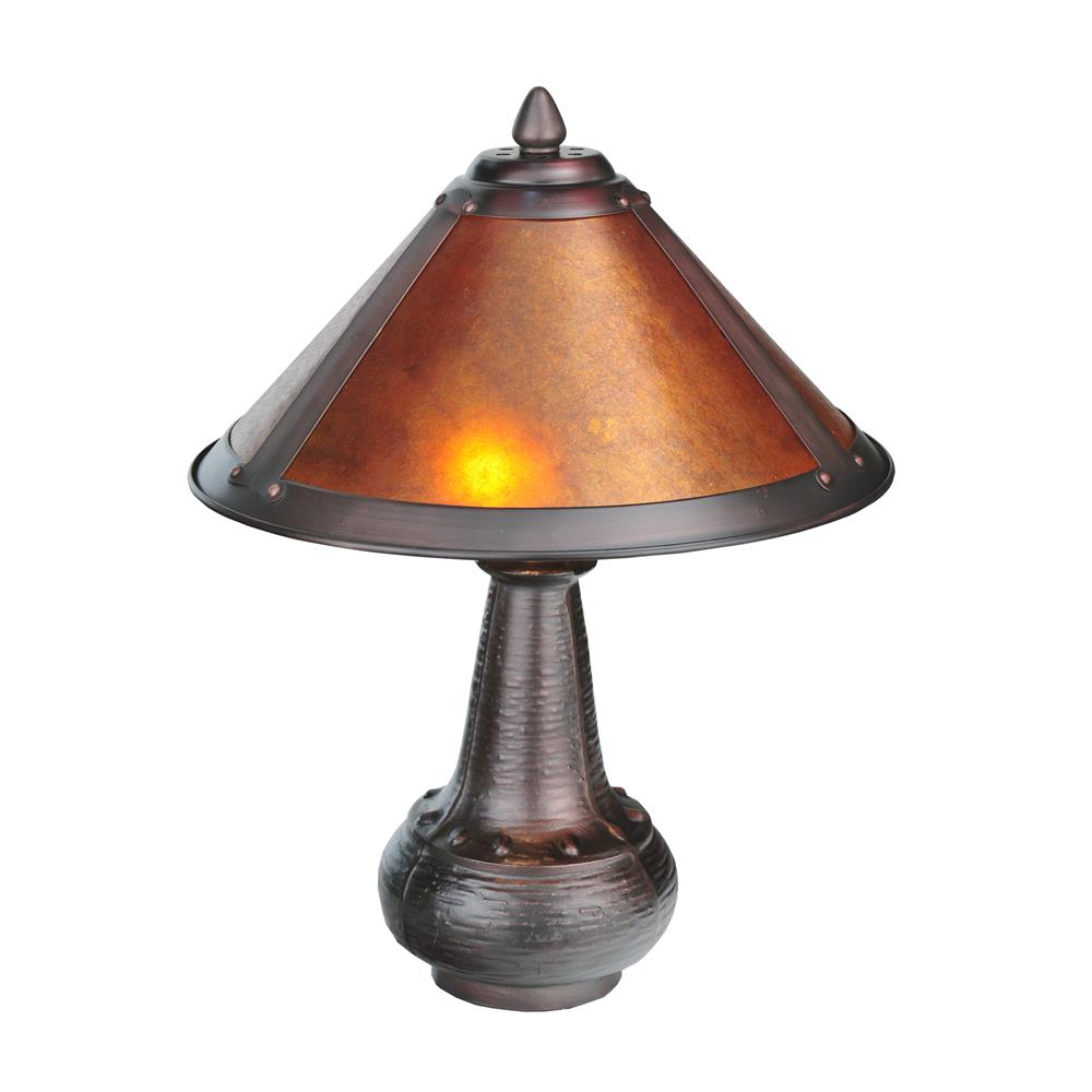 Meyda Tiffany Lighting 22619 14"H Van Erp Amber Mica Accent Lamp