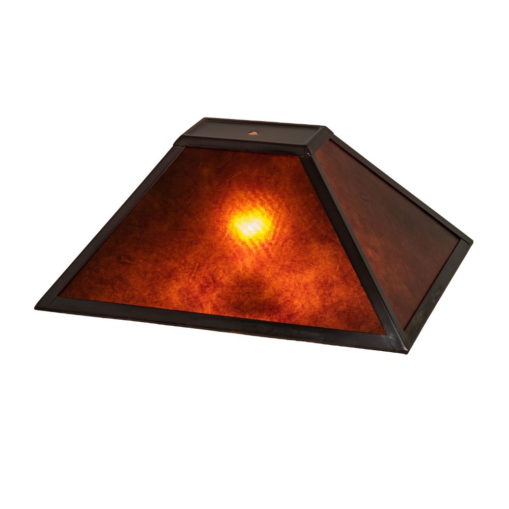 Meyda Lighting 22649 16" Long Mission Oblong Shade In Amber Mica 