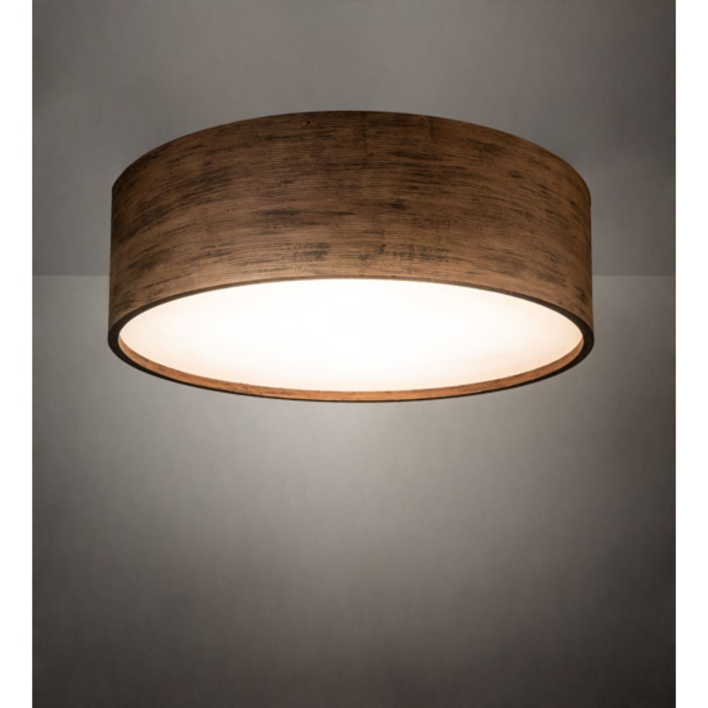 Meyda Lighting 227018 32" Wide Cilindro Flushmount in NATURAL WOOD
