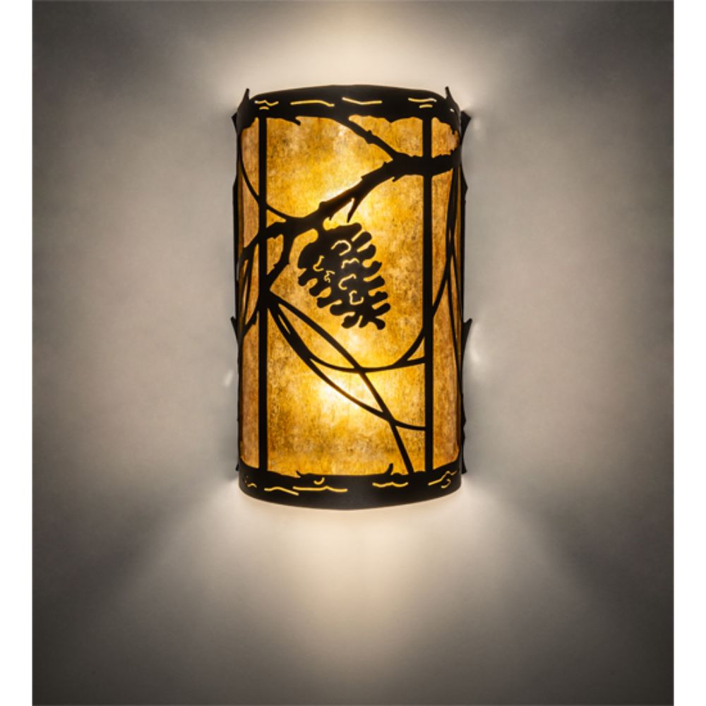 Meyda Lighting 227983 8" Wide Whispering Pines Wall Sconce in OIL RUBBED BRONZE