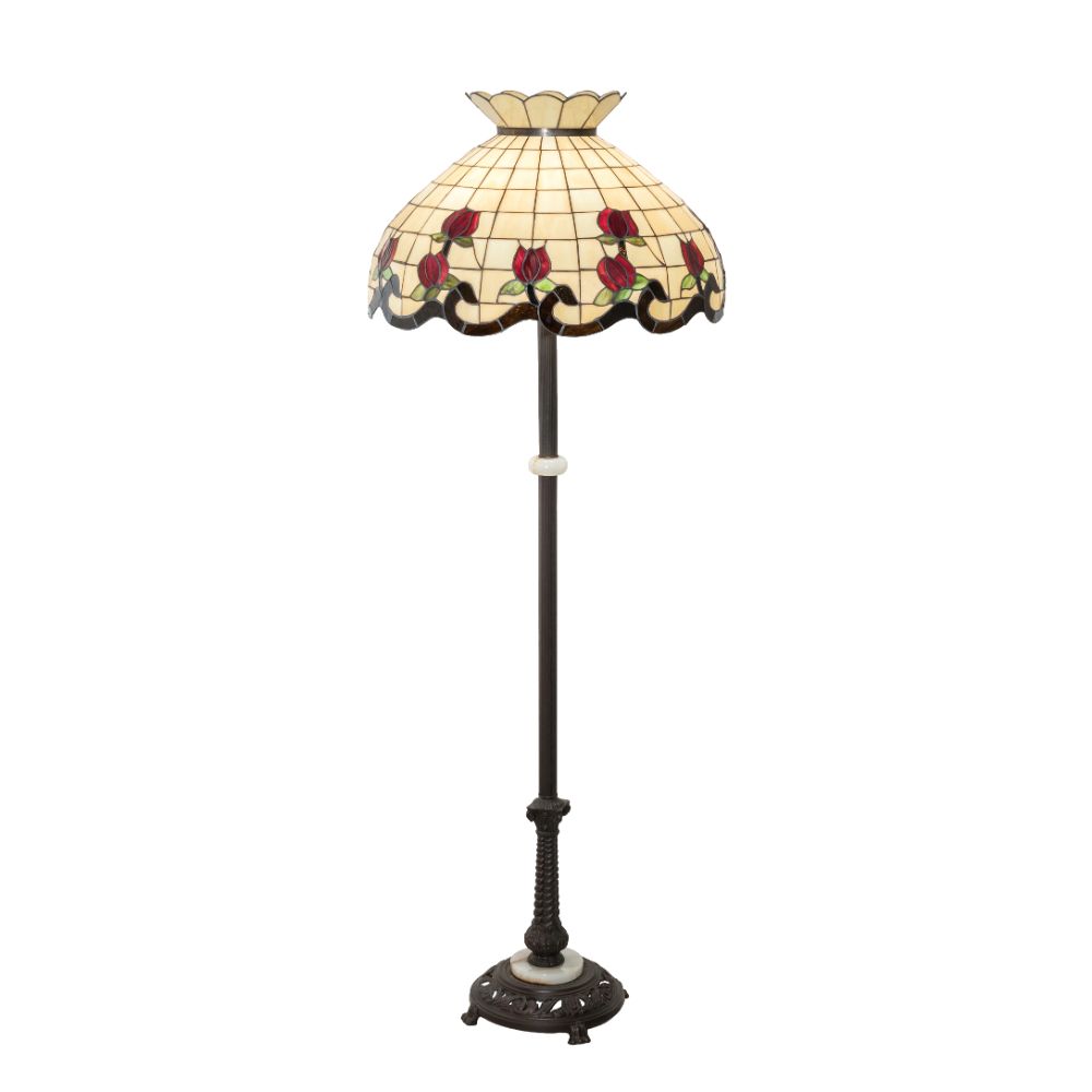 Meyda Lighting 228520 62" High Roseborder Floor Lamp In Ruby;beige 