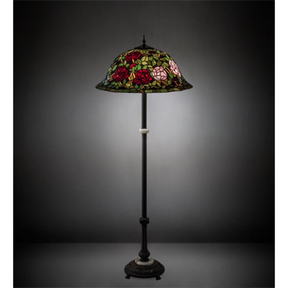Meyda Lighting 229110 62" High Tiffany Rosebush Floor Lamp in MAHOGANY BRONZE