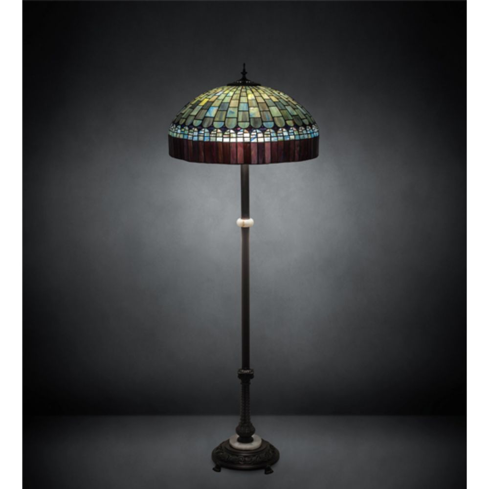 Meyda Lighting 229127 62" High Tiffany Candice Floor Lamp in MAHOGANY BRONZE