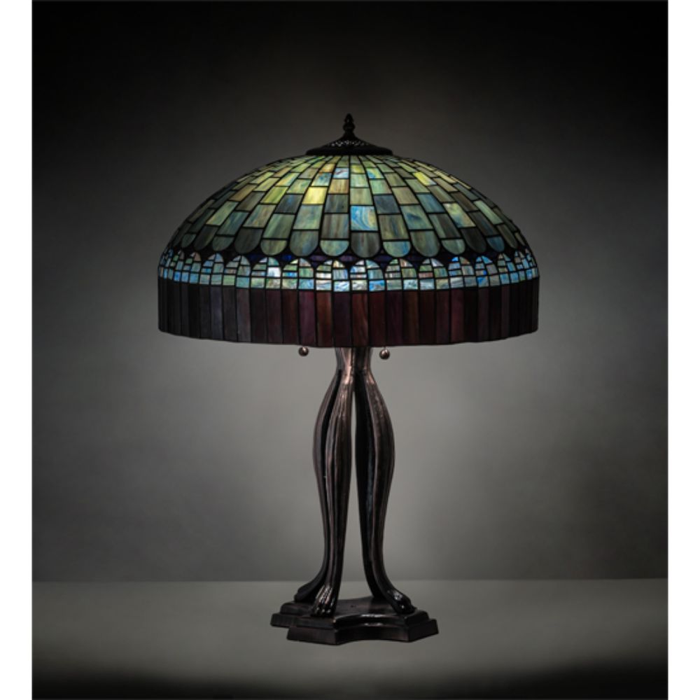 Meyda Lighting 229128 30" High Tiffany Candice Table Lamp in MAHOGANY BRONZE