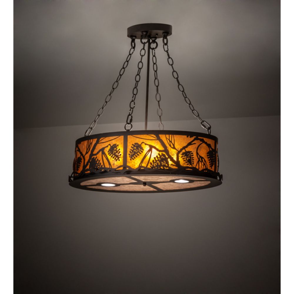 Meyda Lighting 229136 26" Long Pinecone Oval Inverted Pendant in OIL RUBBED BRONZE
