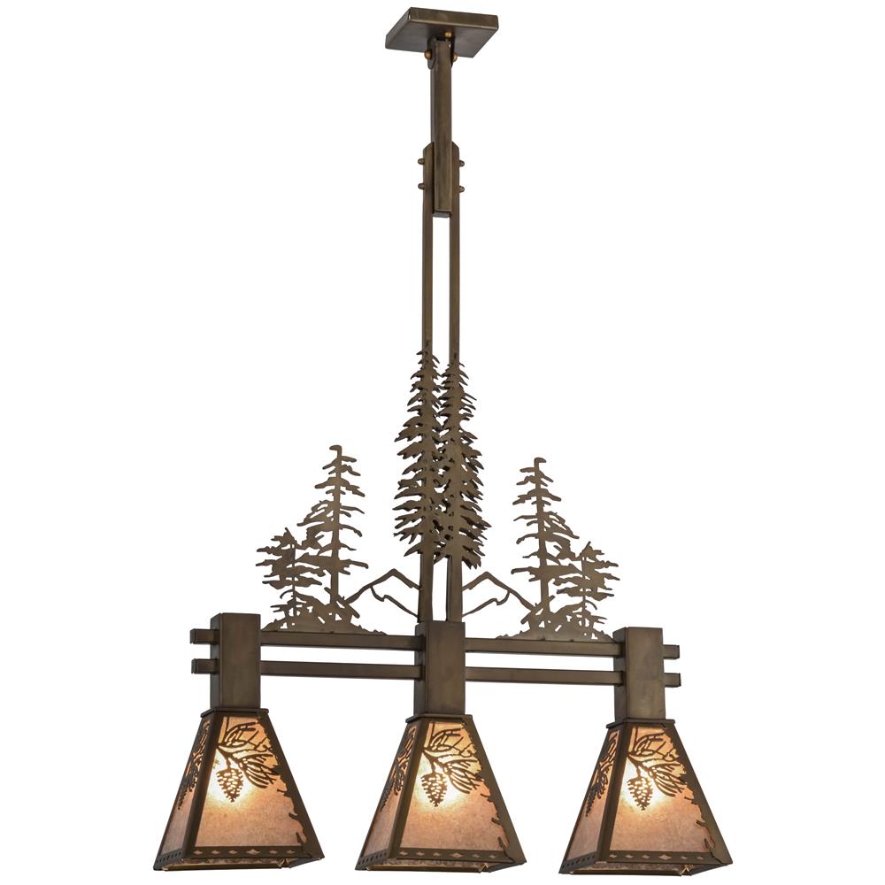 Meyda Tiffany Lighting 22935 3 Light Tall Pines Island Light