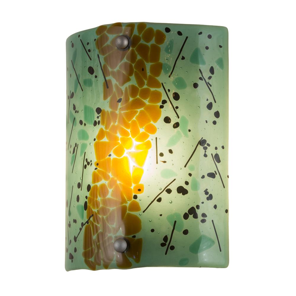 Meyda Tiffany Lighting 22967 8"W Muro Verde Fused Glass Wall Sconce