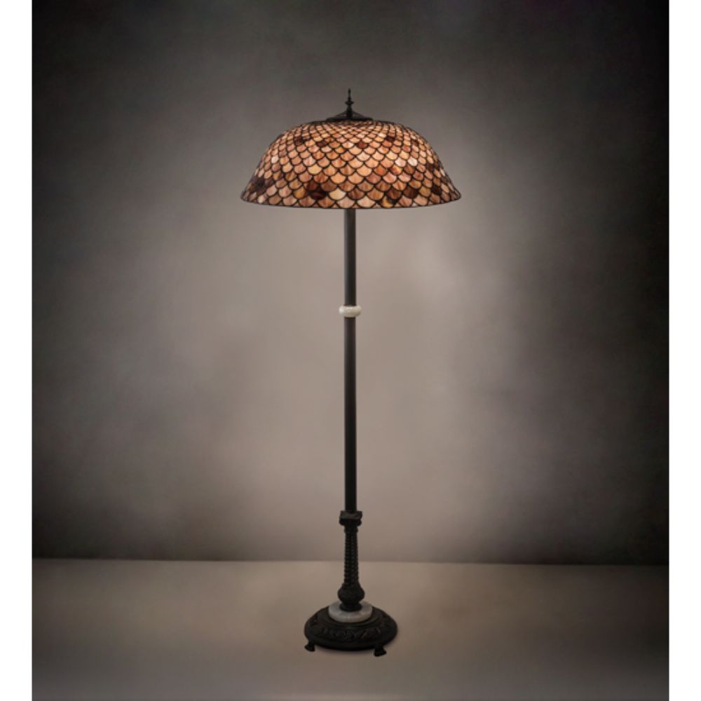 Meyda Lighting 230384 62" High Fishscale Floor Lamp in MAHOGANY BRONZE