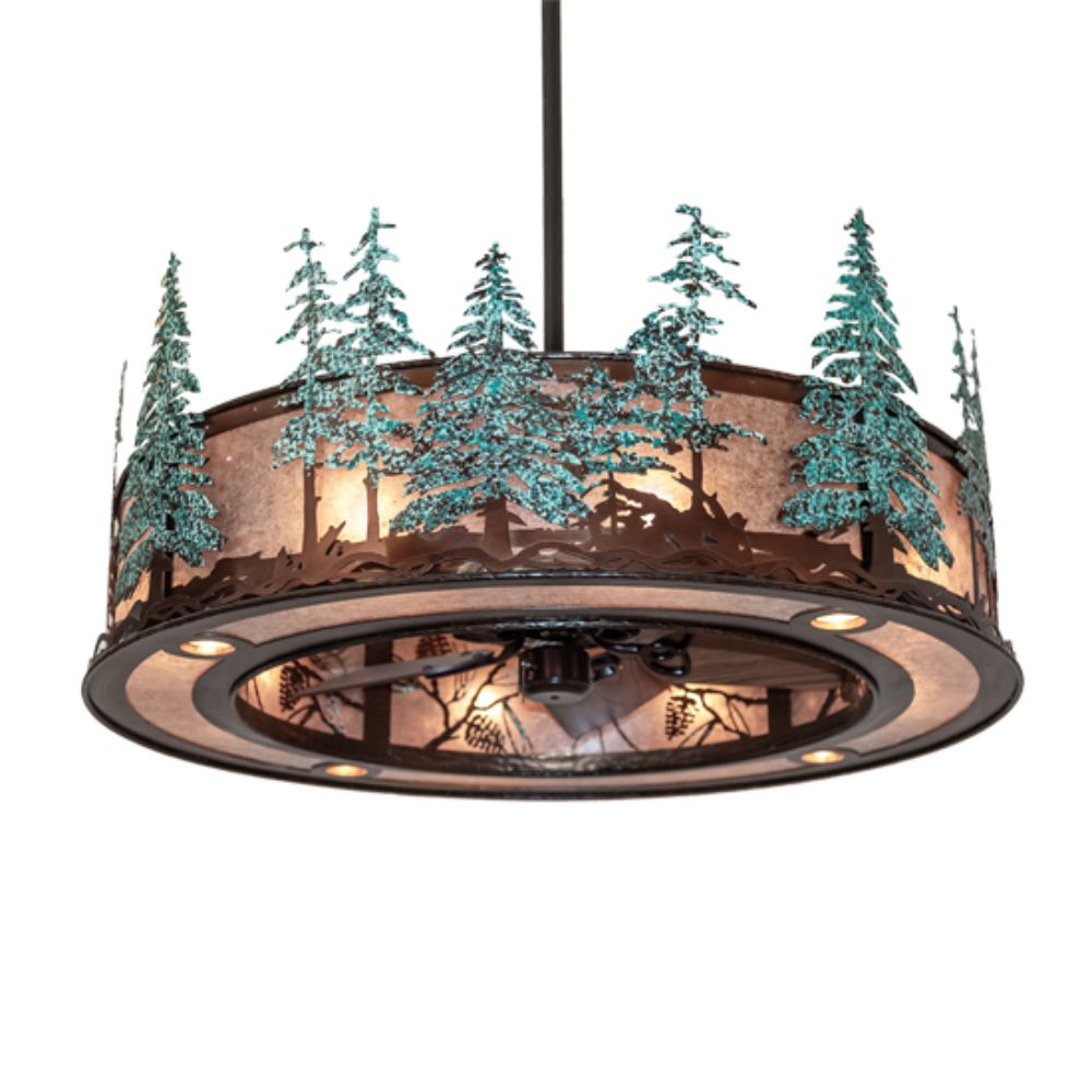 Meyda Lighting 230672 45" Wide Whispering Pines Chandel-Air in VINTAGE COPPER FINISH;OIL RUBBED BRONZE