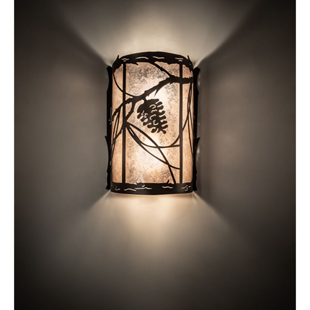 Meyda Lighting 231469 10" Wide Whispering Pines Wall Sconce in MAHOGANY BRONZE